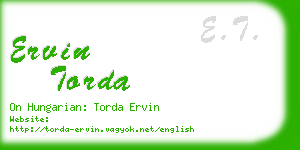 ervin torda business card